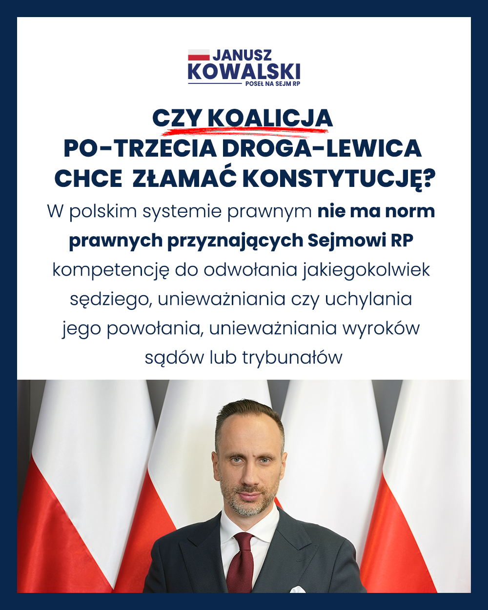 Krs Trybunal Stanu Janusz Kowalski Opozycja Tusk Holownia Kamysz Czarzasty Biedron Info Polska Sejm
