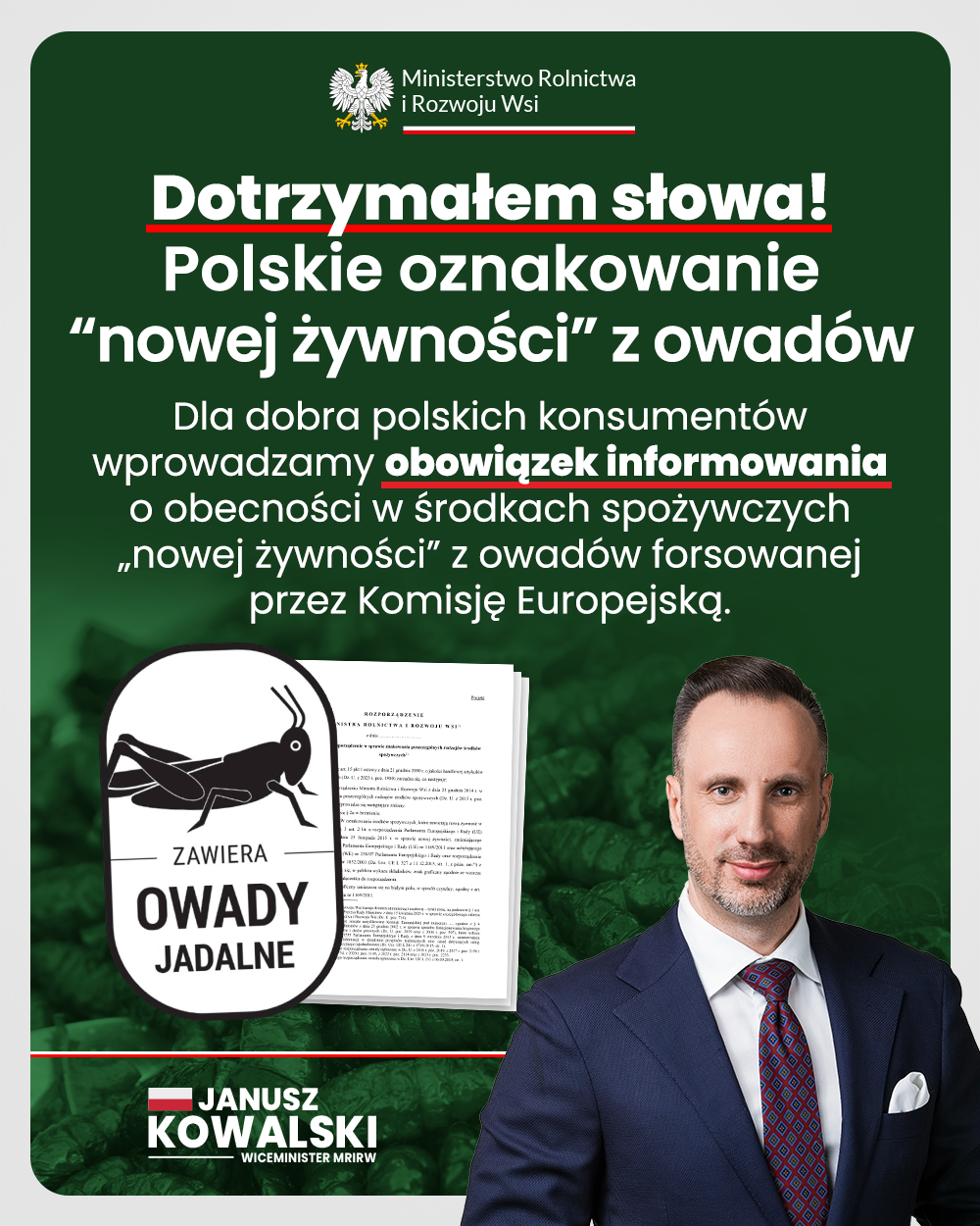 Robaki Nowa Zywnosc Janusz Kowalski Ue Zywnosc Jedzenie Mrirw
